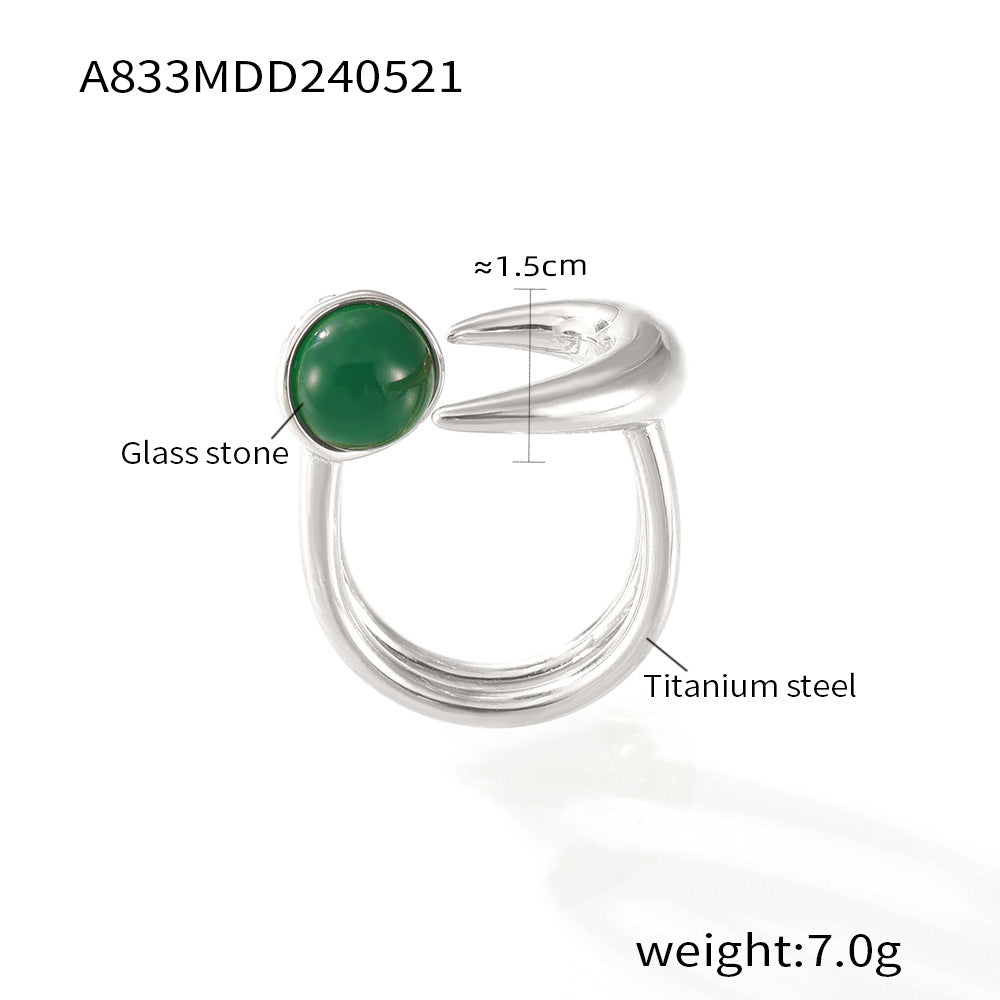 Double Layer Titanium Steel Ring Open End Geometric Statement Jewelry for Women and Girls Everyday Style Ideas