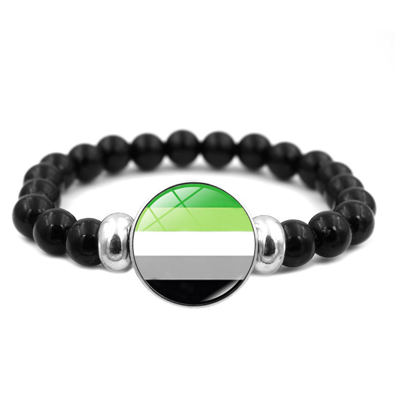 Unisex Beaded Resin Bracelet Flower Design European American Style For Men Women Elegant Resin Beads Accessory