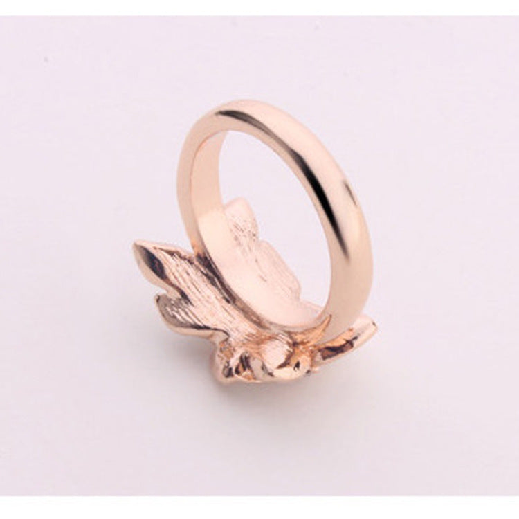 Womens Retro Flower Ring Crystal Painting Dripping Oil Alloy Floral Statement Ring Vintage Jewelry Faceted Crystal