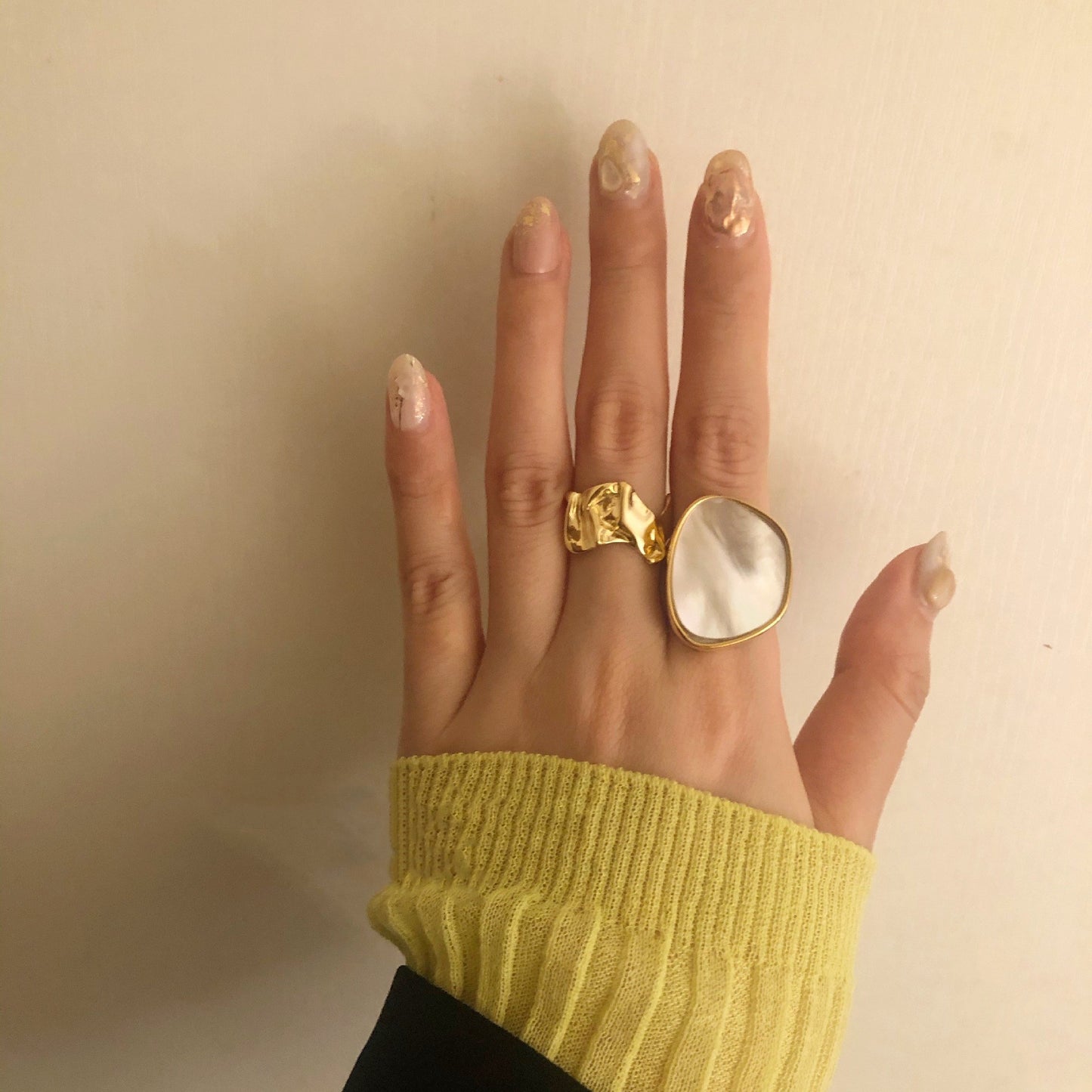 Womens 925 Sterling Silver Exaggerated Trapezoidal Shell Design Ring Adjustable Opening Unique Fashion Jewelry