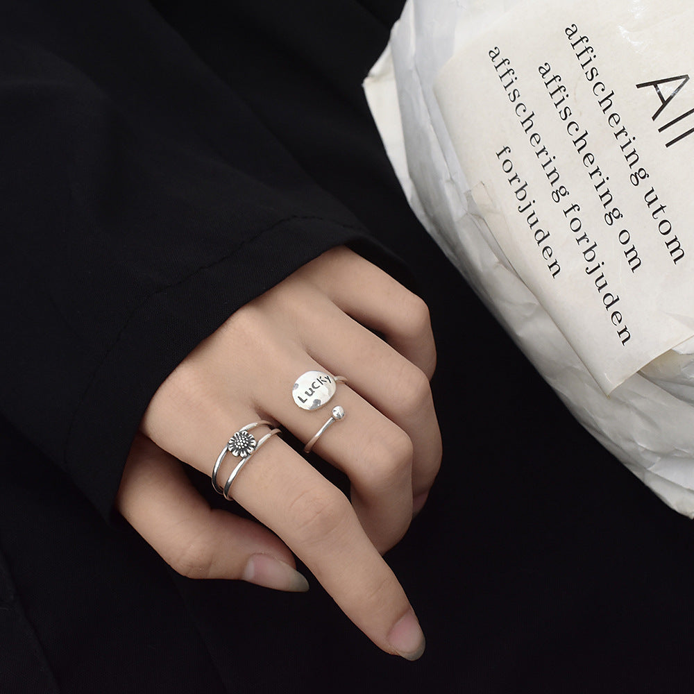 Sterling Silver Daisy Ring S925 For Women Vintage Retro Floral Jewelry Anniversary Gift For Elegant Daisy Gift