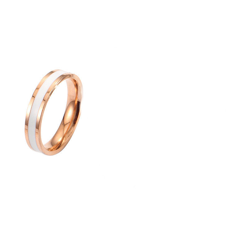 Couple Rings Titanium Steel Geometric Rings His And Hers Matching Promise Rings For Couples 4mm Width Glue Dripping