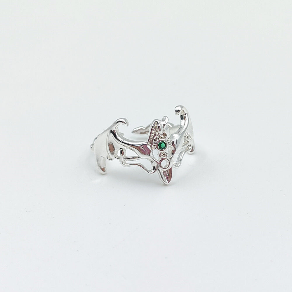 Geometric Titanium Ring With Water Diamond Accent Finish