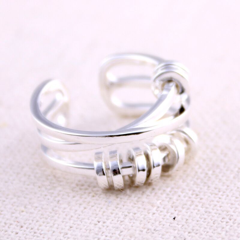 Geometric Cross Ring Electroplated Copper Korean Style Adjustable Band Ring 17mm Diameter Fashion Jewelry Everyday