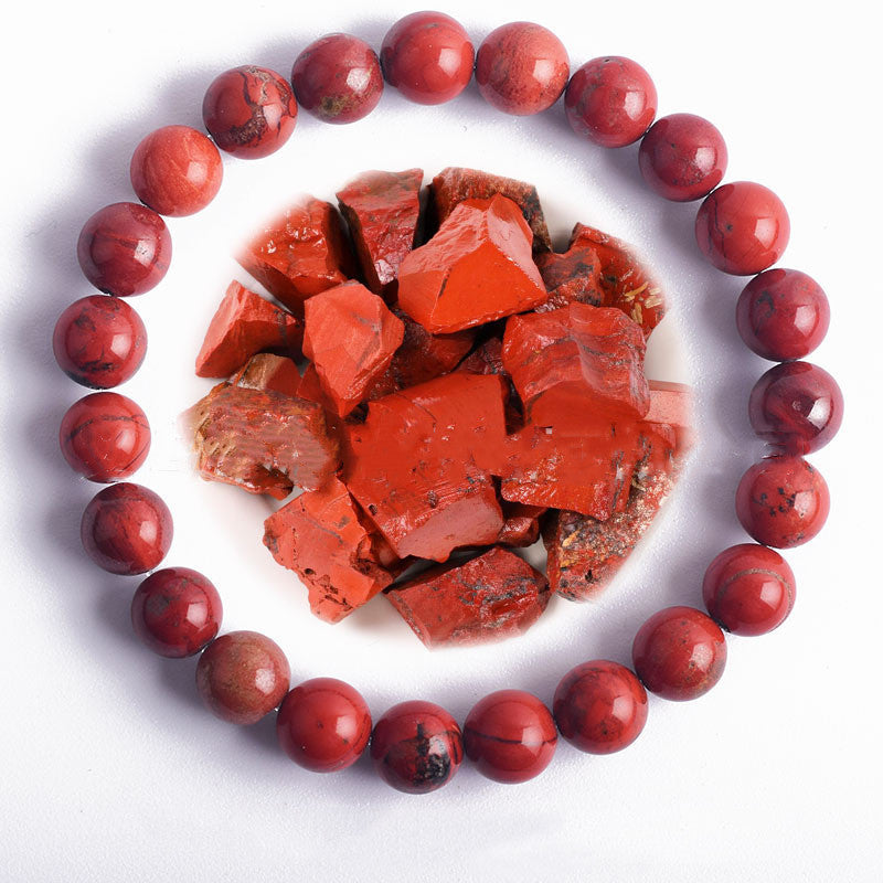 Unisex Bead Bracelet Natural Stone Hand Polished Vintage Geometric Spherical Design for Women and Men Elegance