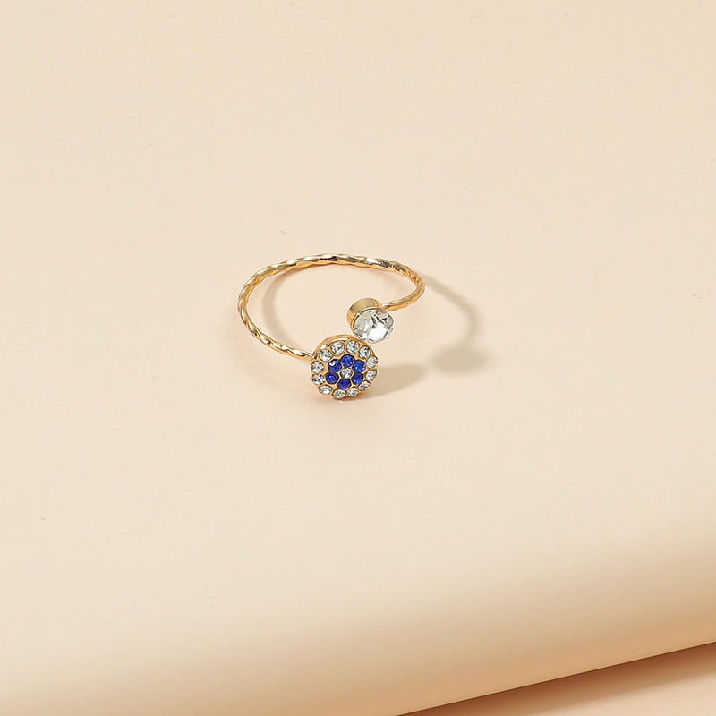 Womens Alloy Ring Diamond Accent Cartoon Character Design Adjustable Opening Jewelry Trend Ring Gift For Women