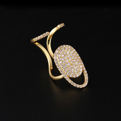 Women Fashion Alloy Nail Ring Heart Shaped Creative Design Silver And Gold Accessory For Unique Look Sparkles