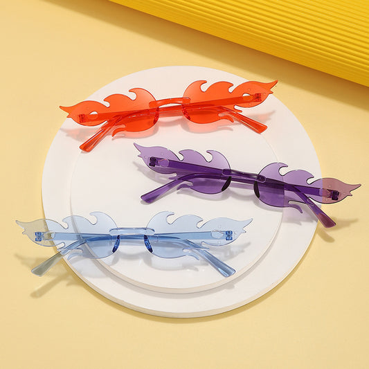 Womens Butterfly Sunglasses Frameless Street Fashion Eyewear PC Material For Travel Outdoor Sports Party Stage