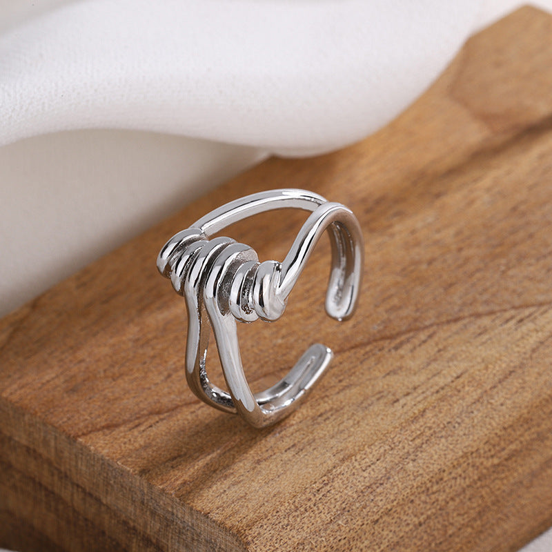 Adjustable Copper Ring Geometric Electroplated For Women Spring Fashion Jewelry High End Temperament For Women Everyday