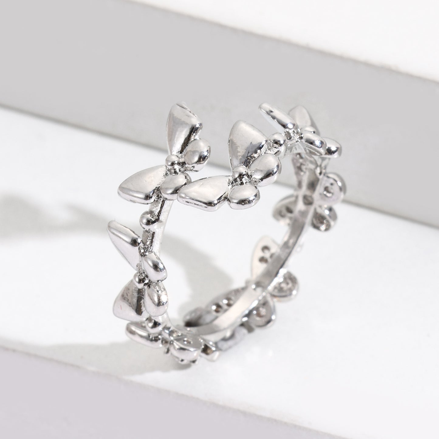 Adjustable Butterfly Geometric Ring For Women Open Design Anniversary Gift Fashion Jewelry Statement Accessory Gift