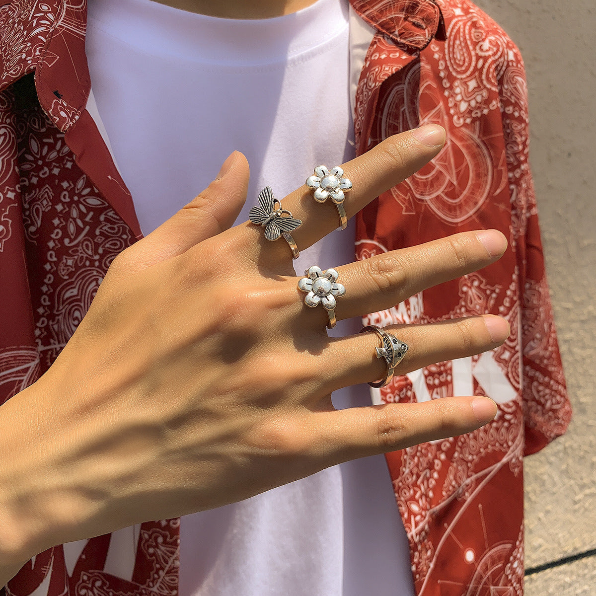 Mens Retro Gold Plated Geometric Ring Modern Vintage Design Ring For Him Great Everyday Accessories Gift Ideas