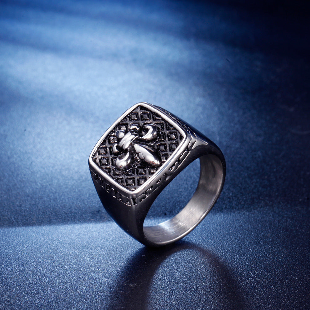 Stainless Steel Cross Ring Polished Geometric Design For Men And Women Durable Fashion Jewelry European American