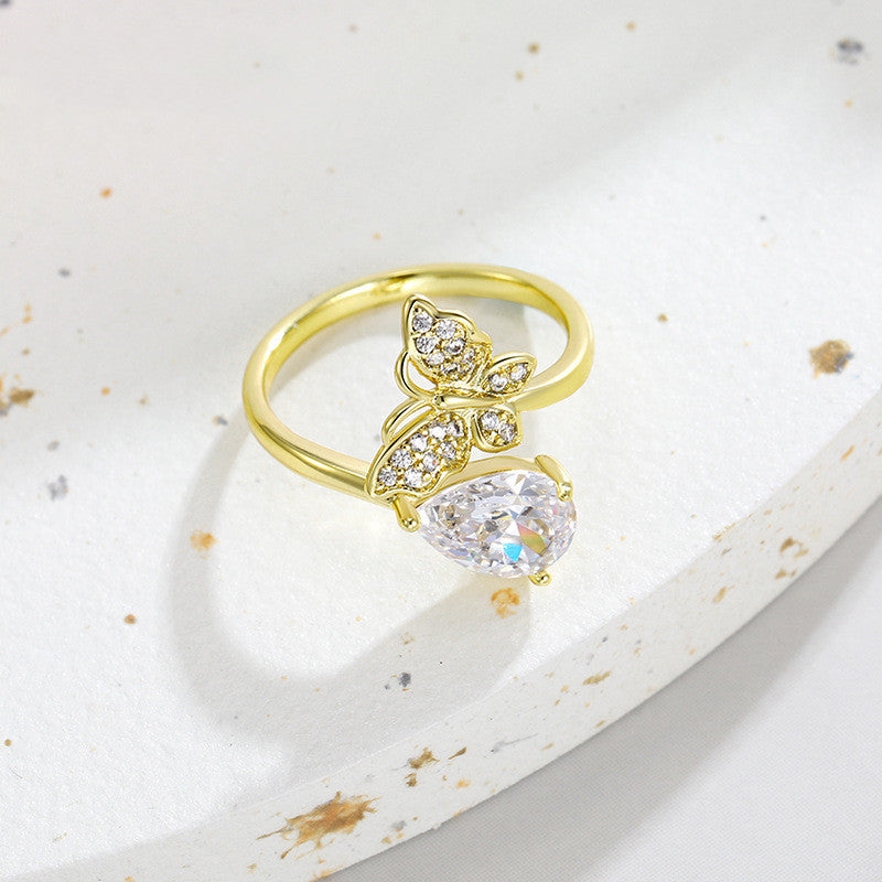 Pastoral Vintage Drop Zircon Ring