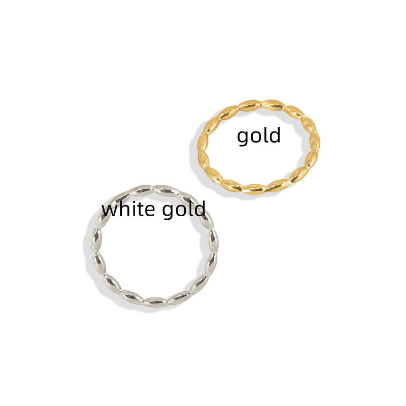 Geometric Ring Titanium Steel Band Electroplated Gold Finish Simple Jewelry Durable Everyday Ring Gift For Her Fashion