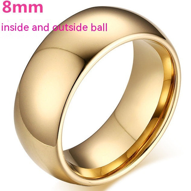 Womens Stainless Steel Ring Electroplated Golden Arc Fashion Jewelry Gift For Her Elegant Accessory Style Chic