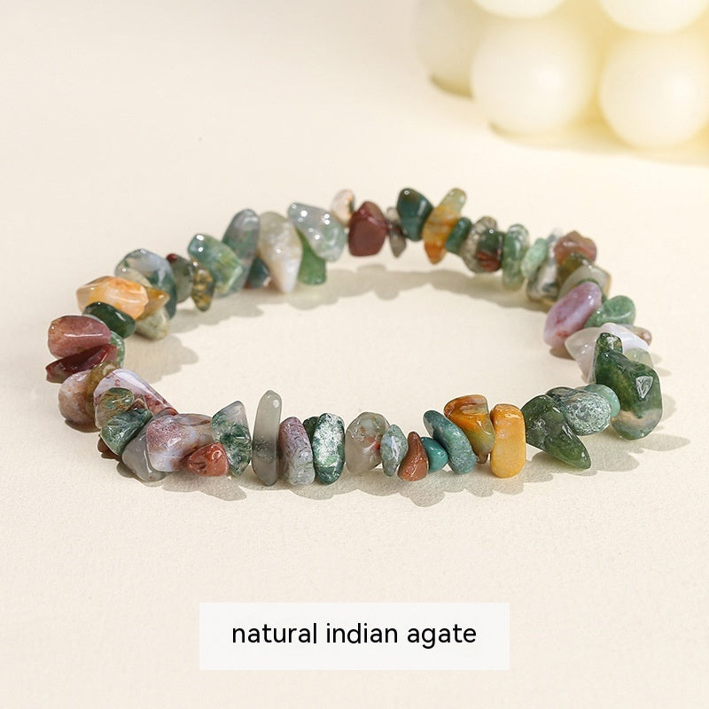 Handmade Natural Crystal Gravel Bracelet Agate Aventurine Irregular Chips Bracelet Women Unique Jewelry Gifts