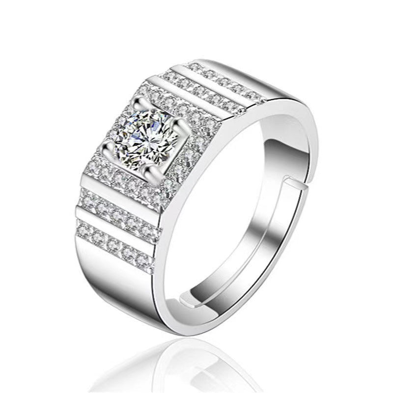 Mens Adjustable Copper Ring With Platinum Electroplating Featuring Panda Rabbit Bat Duck Cartoon Animals Designs