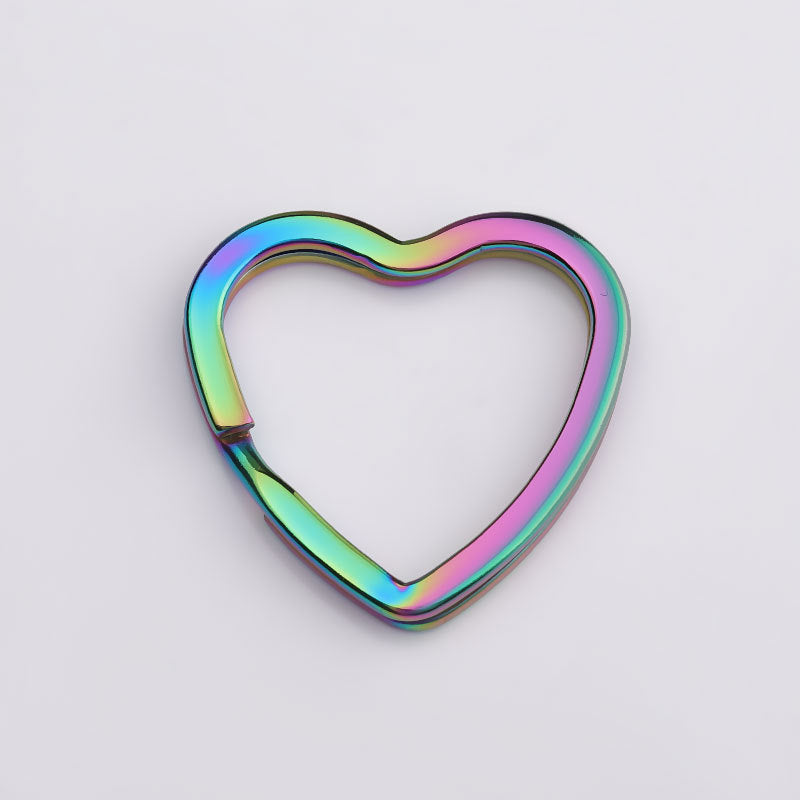 Stainless Steel Peach Heart Keychain Couple Pendant Customizable Keyring Travel Souvenir Steel Color Gold Rose