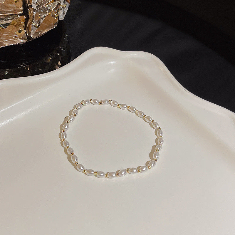 Womens Copper Bracelet With Zircon Flower Pearl Elegant Electroplated Bracelet Affordable Jewelry Gift For Her