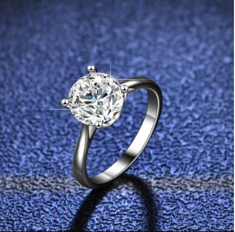 Ring 2 Karat Four Claws Simple And Elegant White Copper Geometric Bracelet Women Fashion Color White For Women