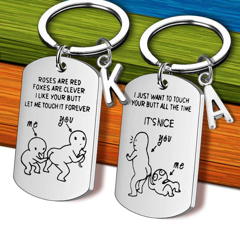 Stainless Steel Geometric Keychain Pendant Silver Jewelry