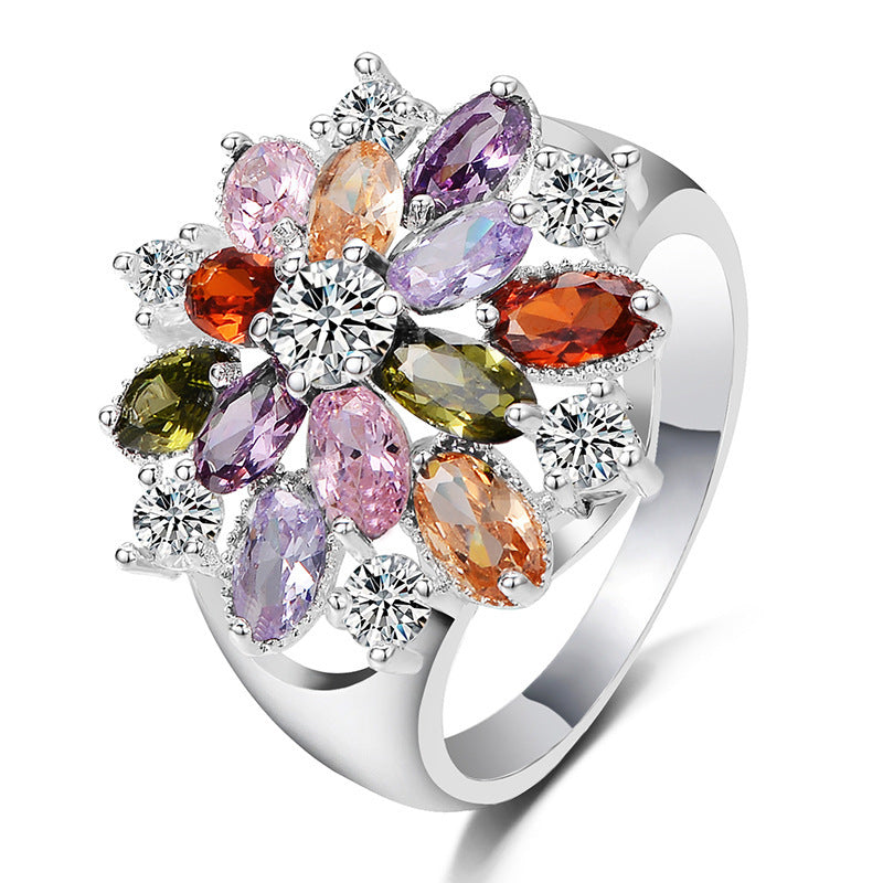 Women Zircon Ring With Micro Inlay Gemstones Elegant Hand Jewelry For Everyday Wear And Special Occasions Plus