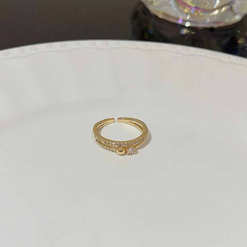 Open Ring For Women Butterfly Zircon Inlaid Copper Ring With Bow Square Heart Elements Fashion Jewelry Sparkle