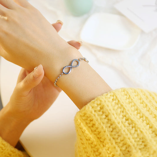 Womens Stainless Steel Geometric Bracelet Electroplated Titanium Jewelry Elegant Versatile Accessory Gold Tone