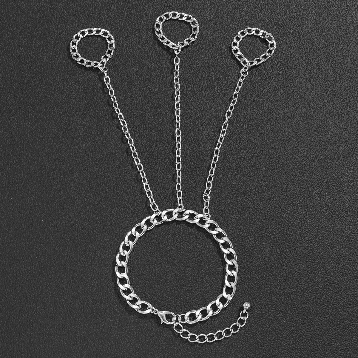 Mens Iron Geometric Bracelet Metal Chain Hip Hop Style Geometric Design Accessory For Men For Daily Wear Style