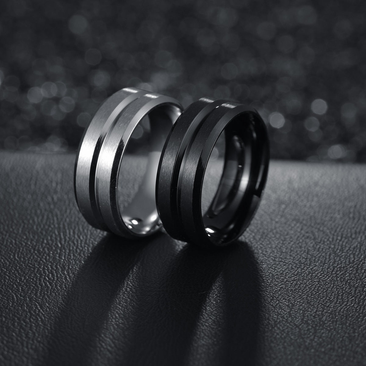 Unisex Stainless Steel Ring Fluted Frosted Band Geometric Design 8mm Wide 2mm Thick Ideal for Wedding Silver