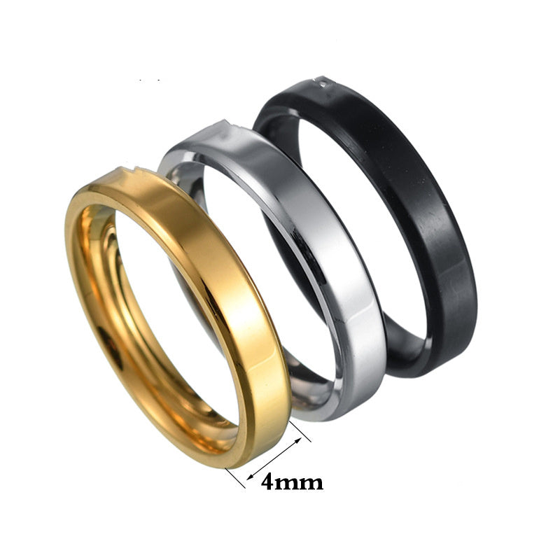 Unisex Stainless Steel Ring Beveled Edge Smooth Band Geometric Design Fashion Jewelry Everyday Sizes 5 To 11