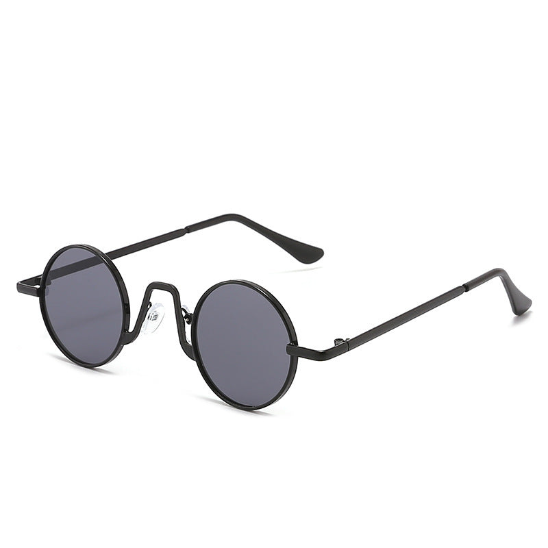 Retro Hip Hop Sunglasses Small Round Metal Frame PC Lens For Men And Women Sun Protection Fashion Travel Stage