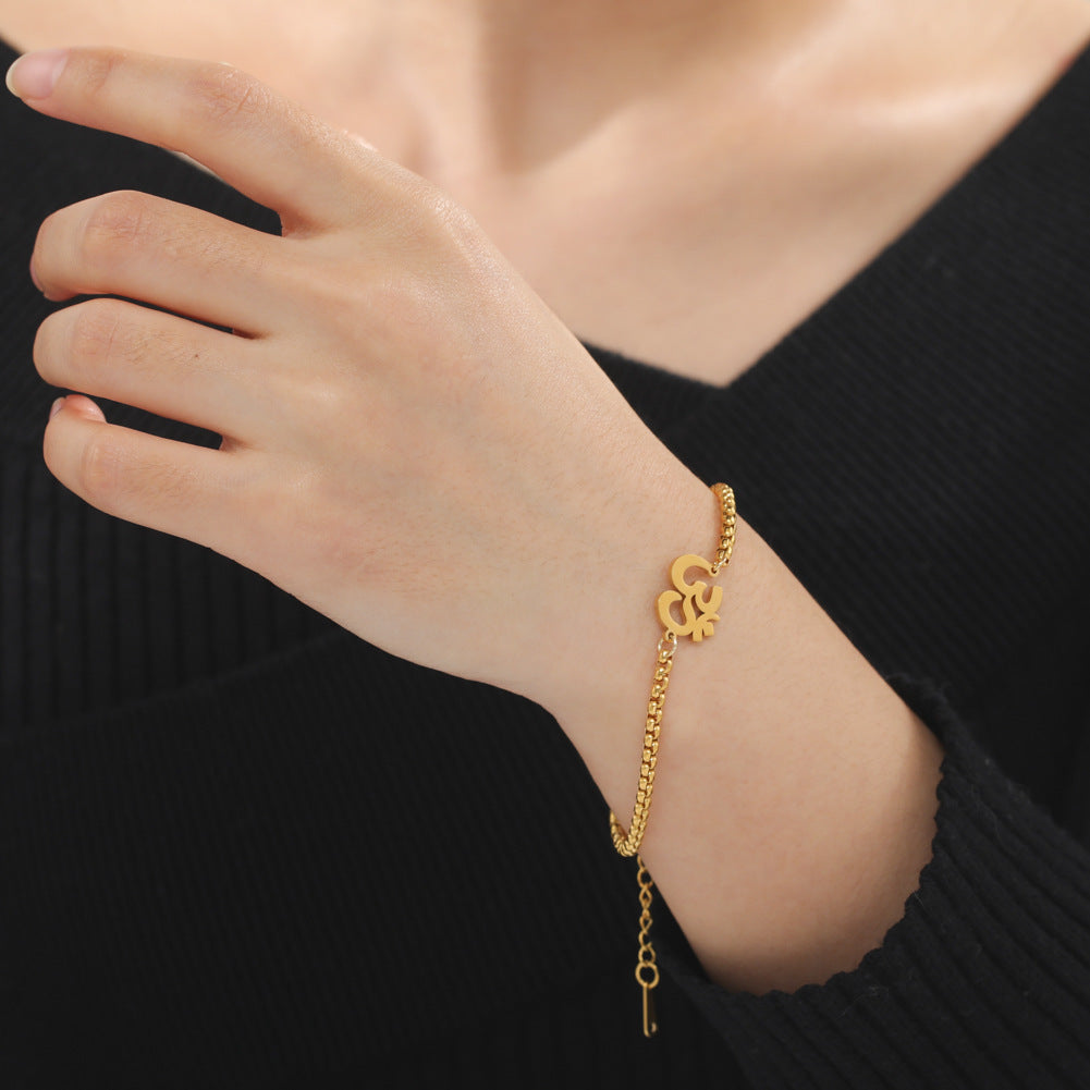 Unisex Infinity Symbol Gold Plated Stainless Steel Bracelet