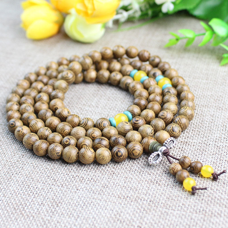 Unisex Wooden Bracelet Polished Wood Bead Bangle Simple Fashion Elegant Door Frame National Design 6MM Classic