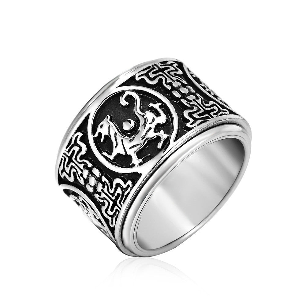 Mens Stainless Steel Ring Retro Band Gift For Him Gold Tone Jewelry For Everyday Wear Sizes 7 8 9 10 11 12 13