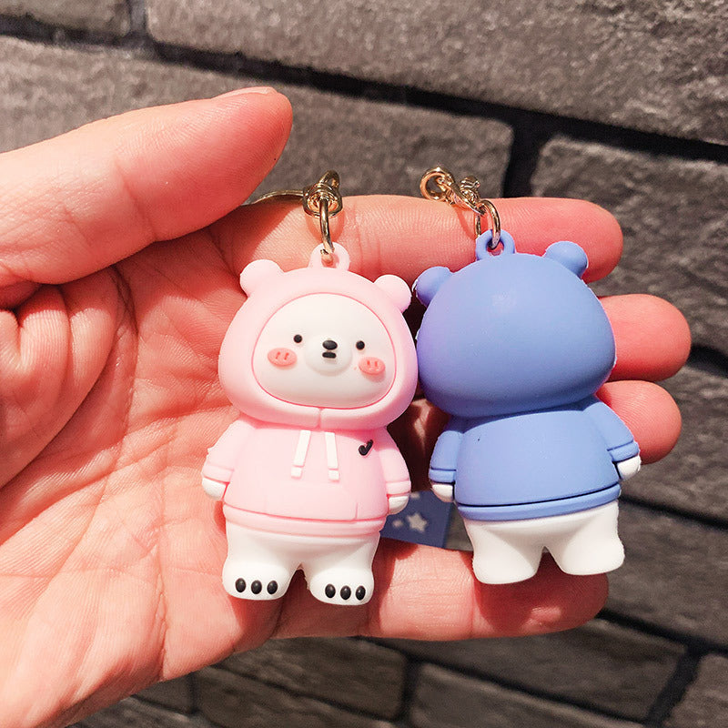 Cute Silicone Bear Keychain Pendant For Bag And Keys