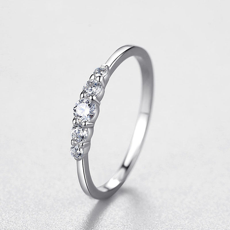 Silver Ring Korean Geometry Diamond Ring Individually Packed for Festivals Hand Jewelry Stacking Ring Korean Style Ring Diamond Processing Technology Ring