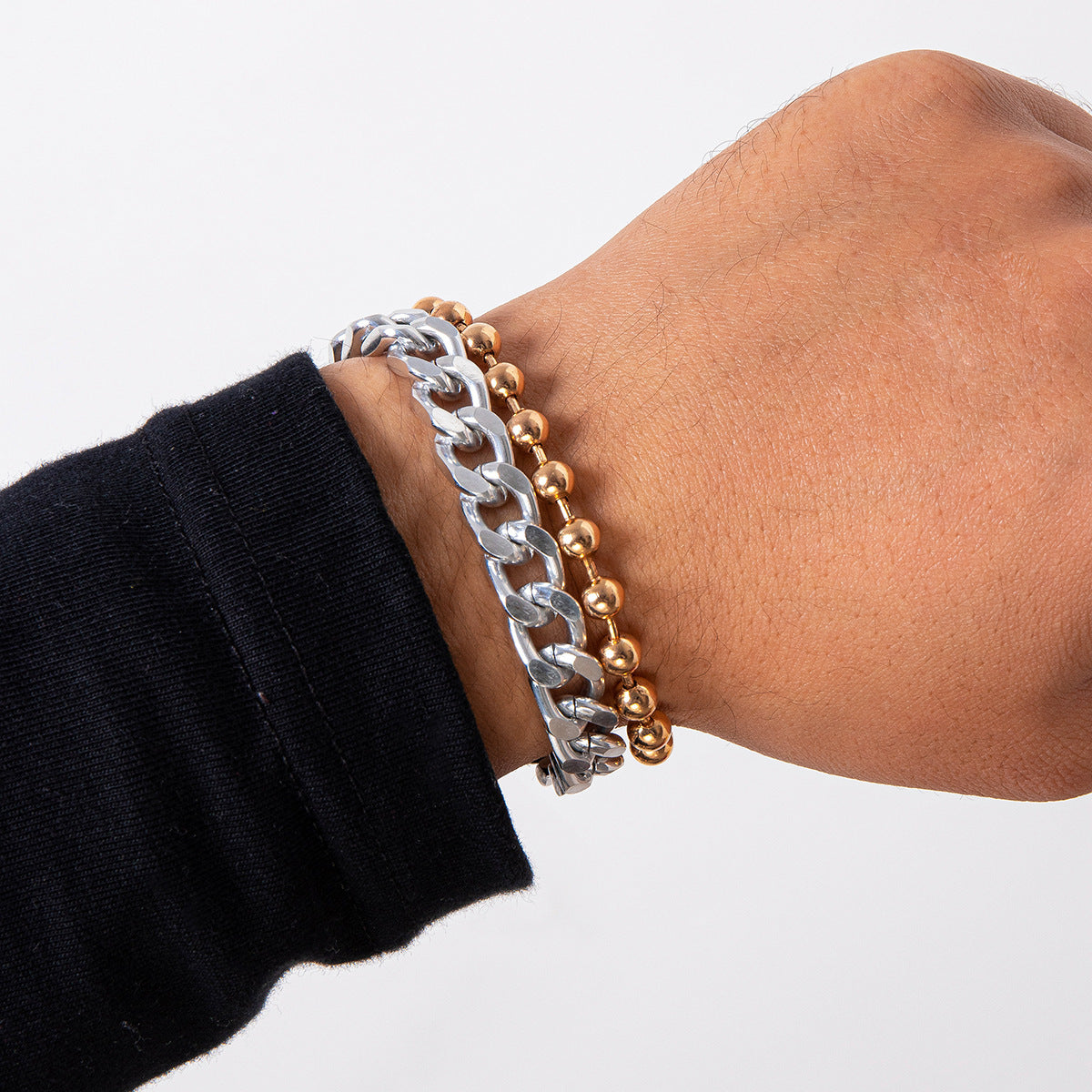 Mens Geometric Bracelet Iron Aluminum Hip Hop Streetwear Fashion Jewelry Gift For Men And Boys Cool Design Now