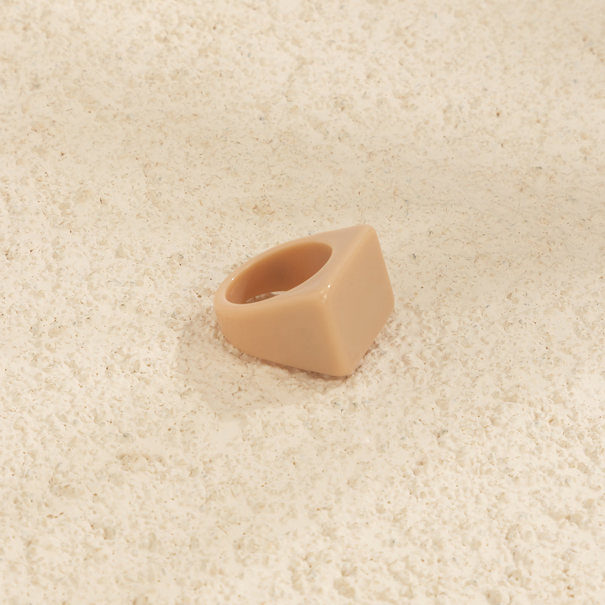 Womens Colorful Resin Geometric Ring Square Ring Pastoral Style Statement Fashion Jewelry Trendy Colorful Ring