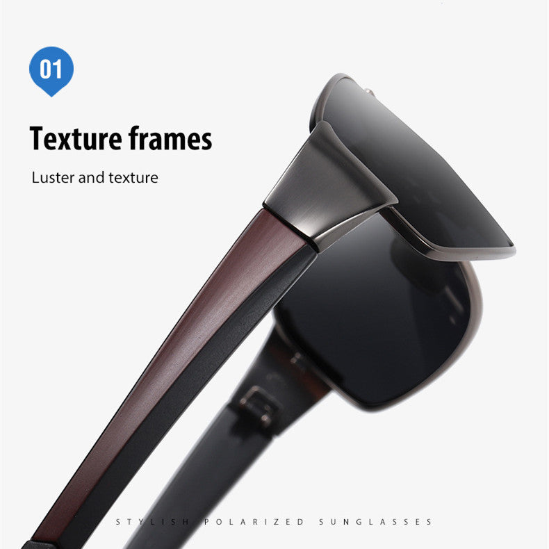 Mens Polarized Square Frame Sunglasses With UV Protection TAC Lens For Driving And Outdoor Sports All Day Wear