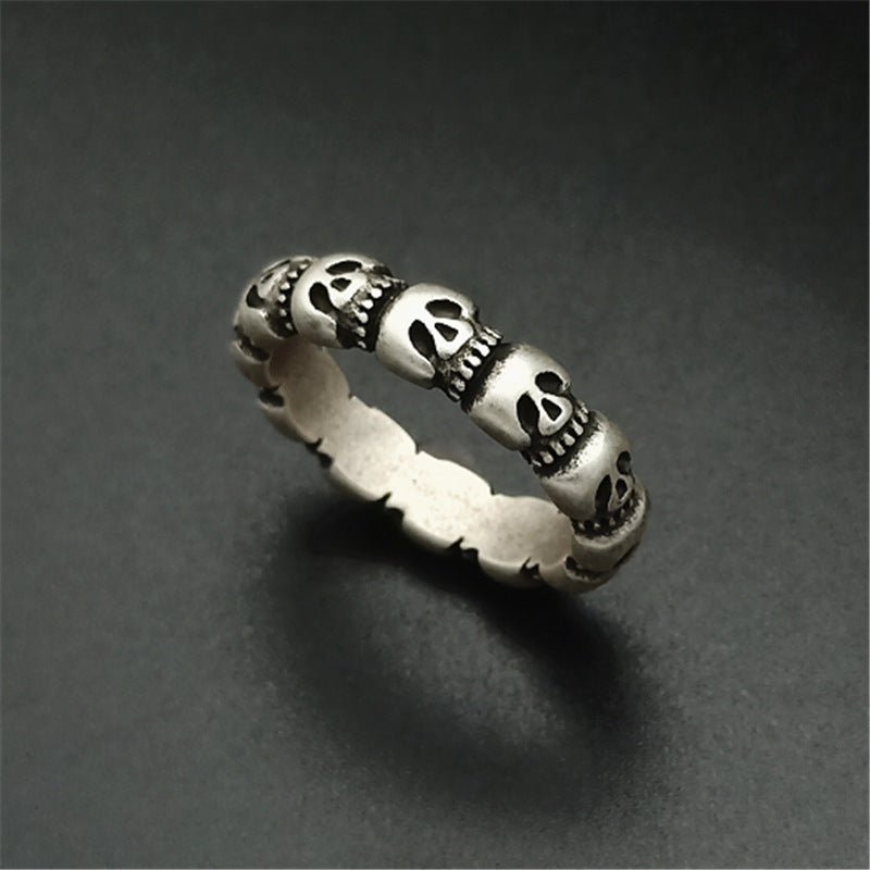 Stainless Steel Skull Ring Unisex Retro Style Accessory