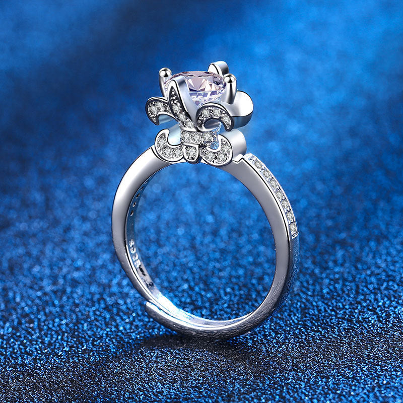 Womens Geometry Moissanite Ring Copper Electroplated Four Claw Fashion Jewelry Individually Packed Gift Moissanite Accent