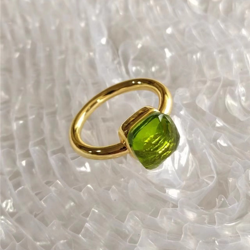 Geometric Cube Rings For Women And Men Irregular Sugar Cube Design Copper Zircon Inlaid Unisex Fashion Jewelry