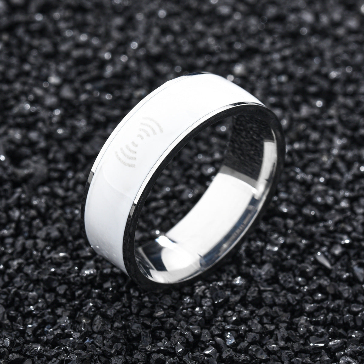 Stainless Steel Smart Ring White Sizes 6 7 8 9 10 11 12 13