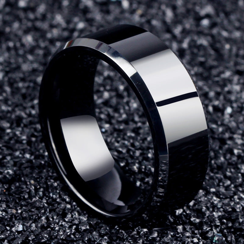 Geometric Glossy Alloy Ring Electroplated Metal Band for Travel Unisex Fashion Jewelry Minimalist Design Everyday Wear