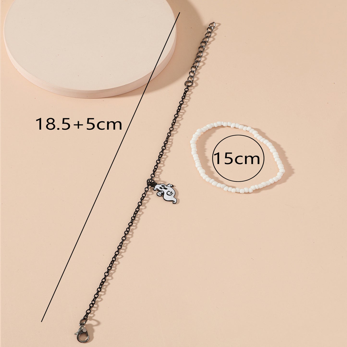 Mens Womens Gothic Beaded Bracelet Set Two Piece Imp Rice Bead Bracelet Retro European Fashion Jewelry Edition