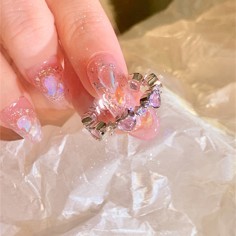 Unisex Heart Ring Electroplated Alloy Fashion Ring For Women And Men Everyday Wear Gift Ring Heart Casual Wear