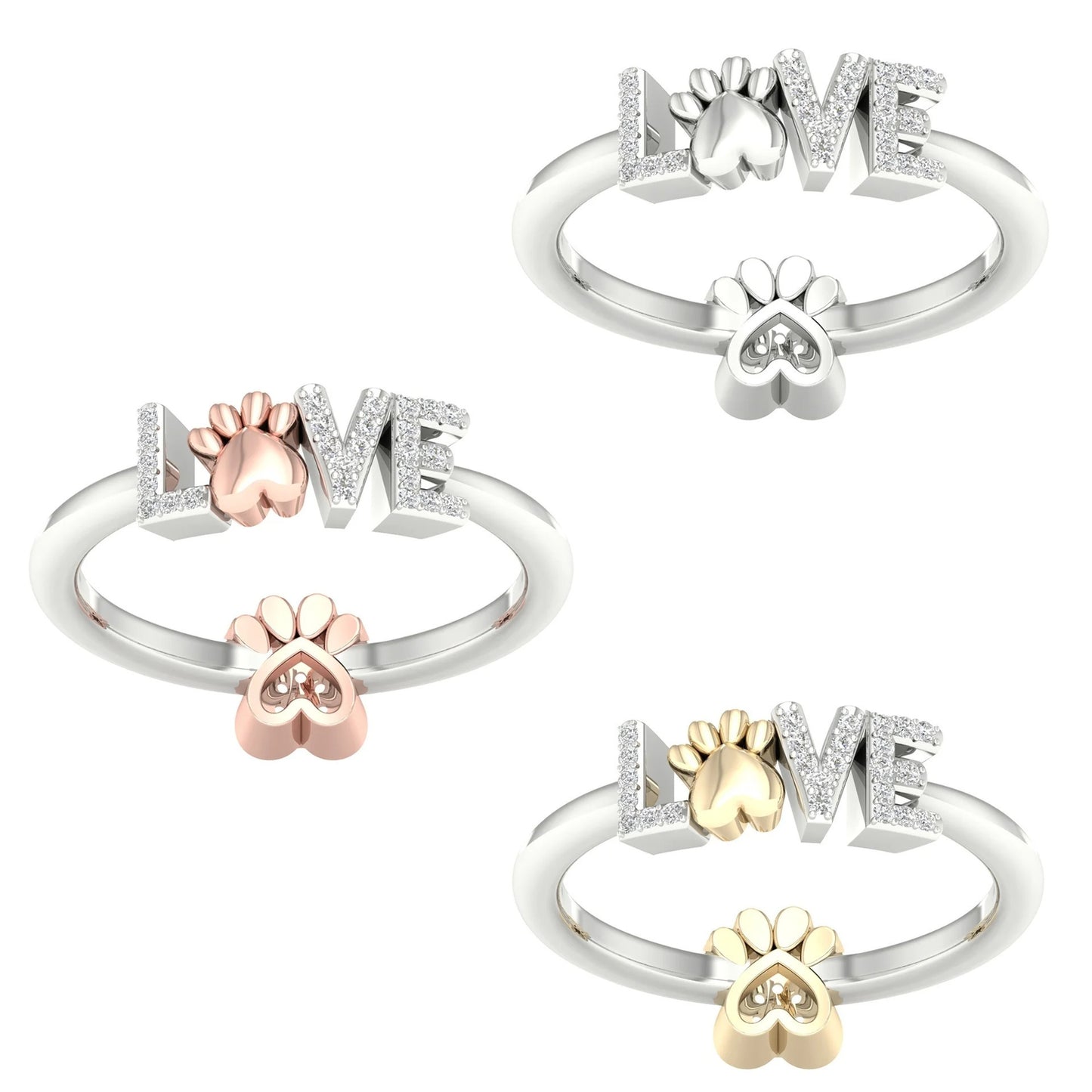 Womens Constellation Two Tone Ring Cats Claw Zinc Alloy Fashion Ring Gold Rose Gold Silver Two Tone Shine Ring