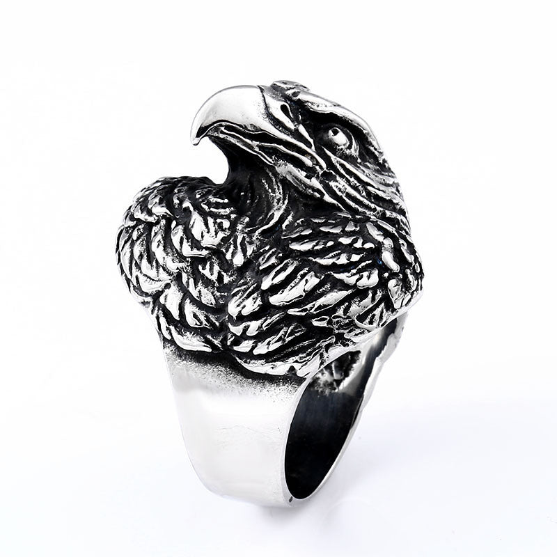 Men's Vintage Owl Ring Stainless Steel Animal Ring Personality Biker Ring Gothic Ring Punk Ring for Men and Women Fashion Jewelry US Size 8-13