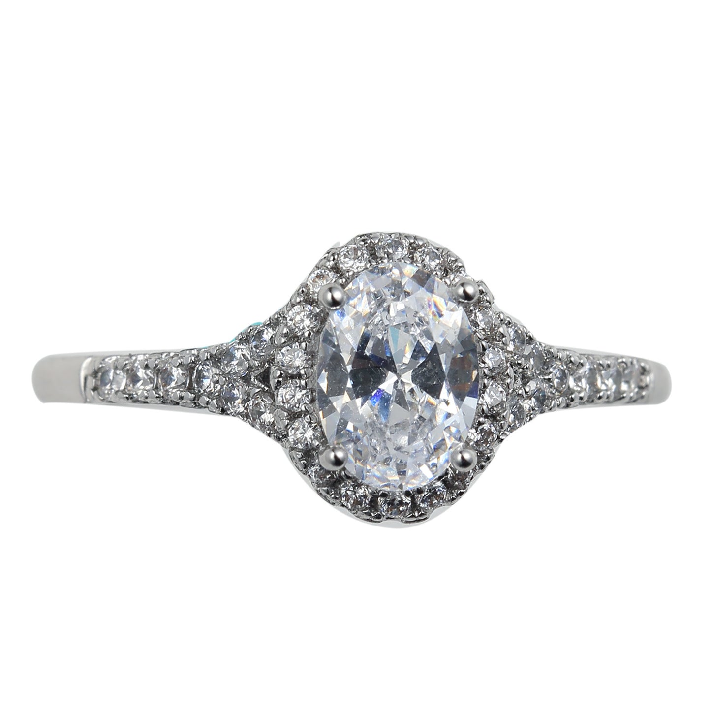 Womens Copper Ring Goose Egg Oval White Zircon Geometric Style Jewelry For Women Modern Elegant Sparkle Design